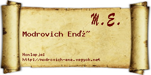 Modrovich Ené névjegykártya